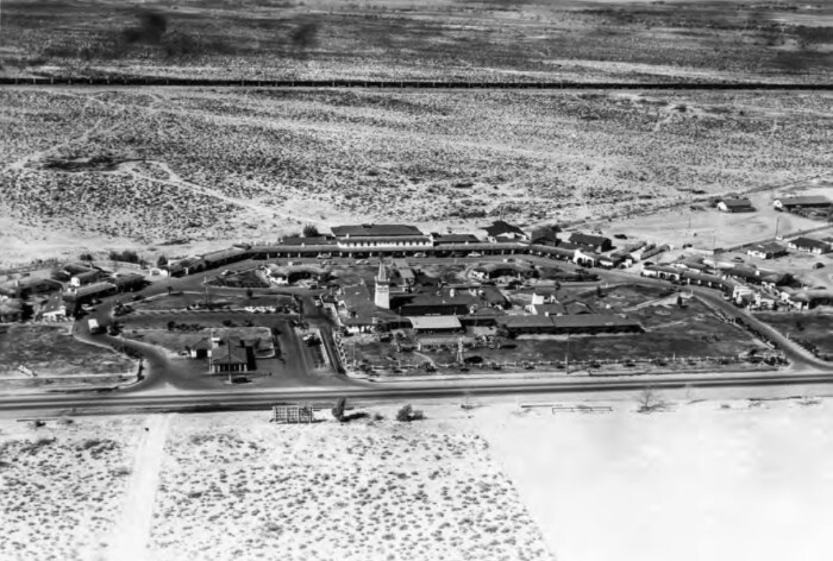 Historic 1950s photo of El Rancho Vegas bungalow from Las Vegas Strip era