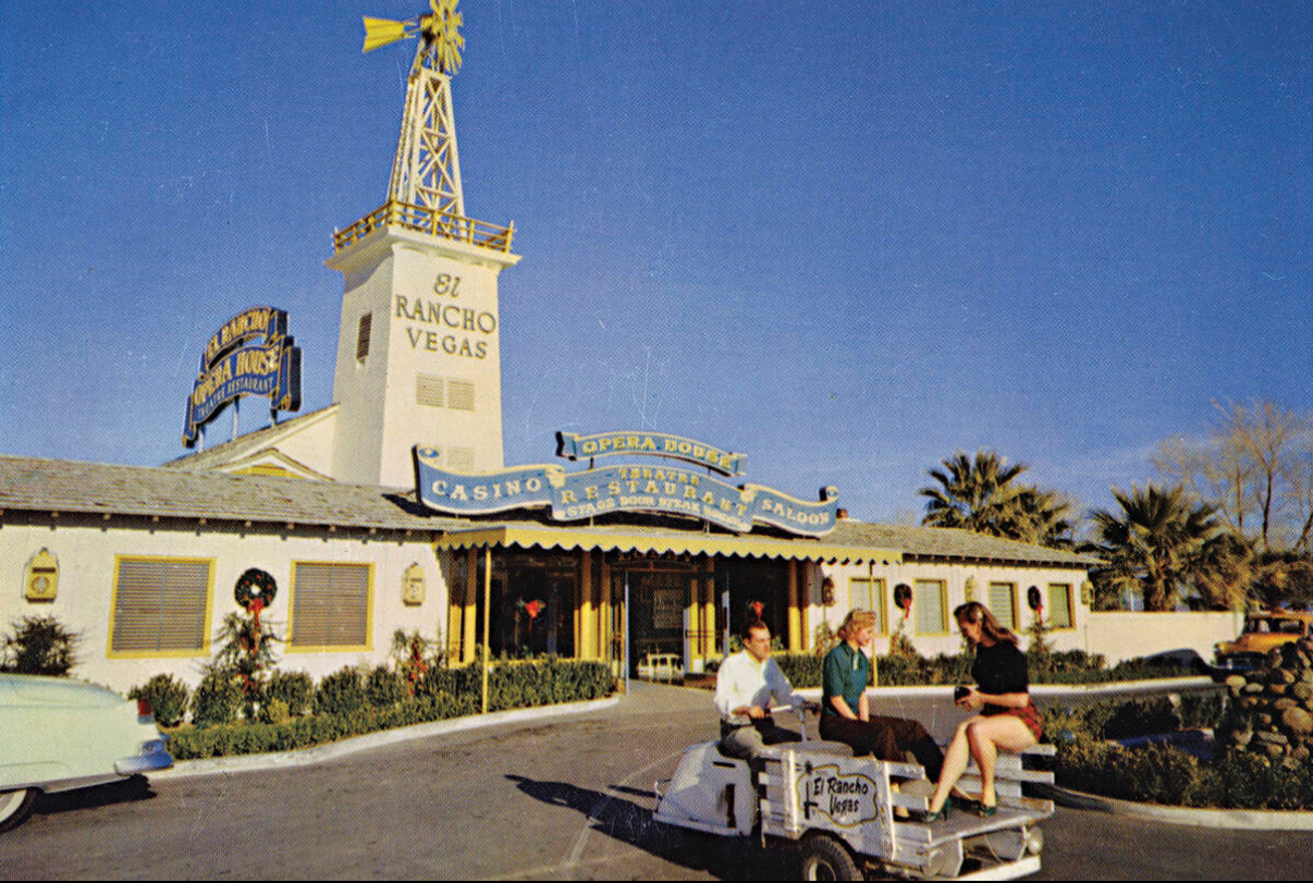 Historic 1950s photo of El Rancho Vegas bungalow from Las Vegas Strip era